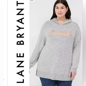 Lane Bryant Glitter Grateful Hoodie  Graphic Sweatshirt